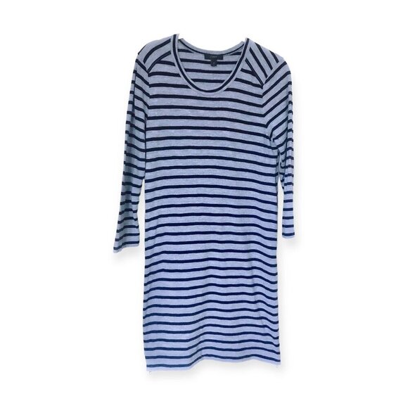 J. Crew blue/navy Striped side-zip T-shirt dress, Size S - Picture 2 of 12
